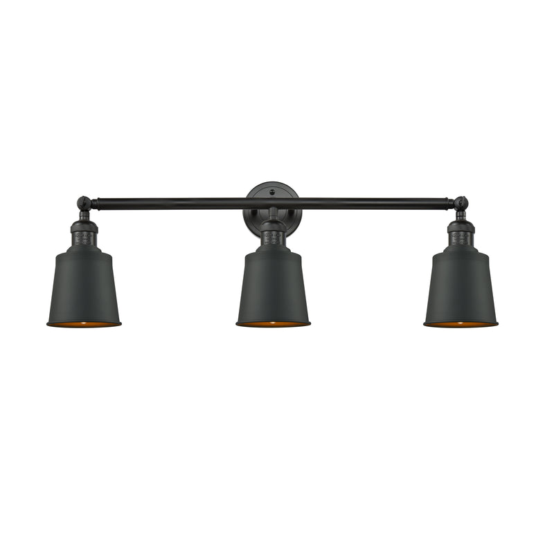 Addison Bath Vanity Light shown in the Matte Black finish with a Matte Black shade