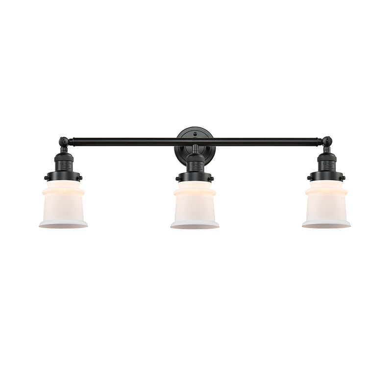 Canton Bath Vanity Light shown in the Oil Rubbed Bronze finish with a Matte White shade