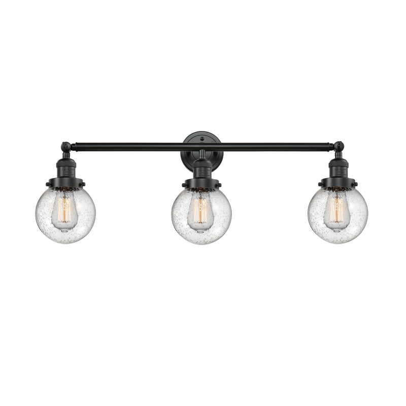 Beacon Bath Vanity Light shown in the Oil Rubbed Bronze finish with a Seedy shade