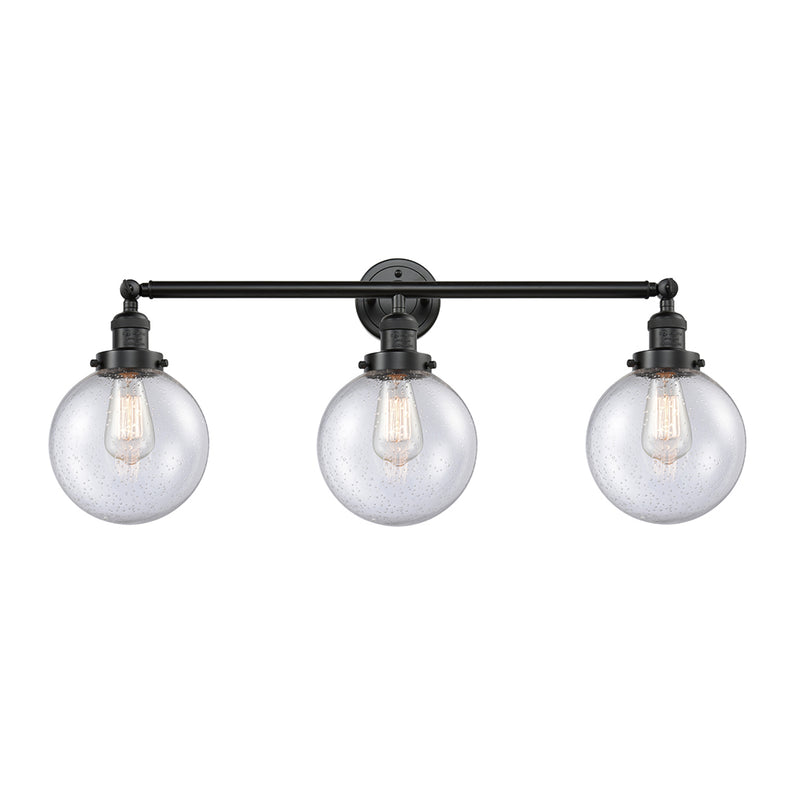 Beacon Bath Vanity Light shown in the Oil Rubbed Bronze finish with a Seedy shade