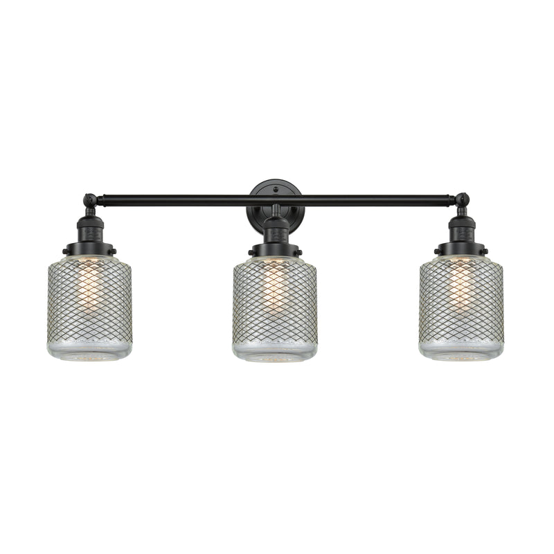 Stanton Bath Vanity Light shown in the Oil Rubbed Bronze finish with a Clear Wire Mesh shade