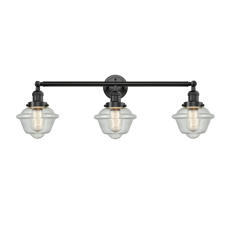 Oxford Bath Vanity Light shown in the Oil Rubbed Bronze finish with a Seedy shade