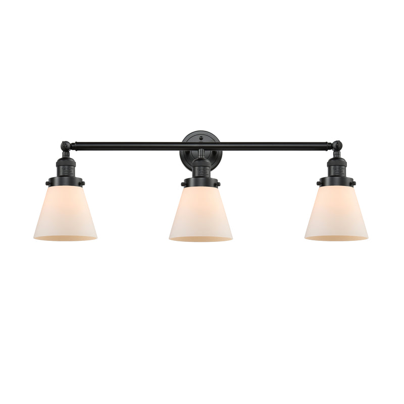 Cone Bath Vanity Light shown in the Oil Rubbed Bronze finish with a Matte White shade