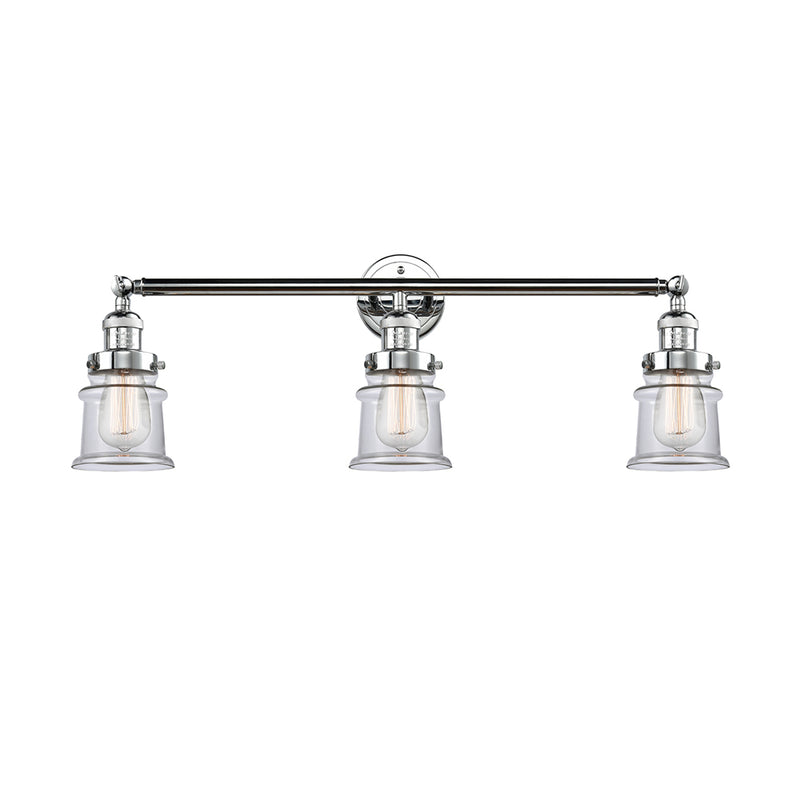 Canton Bath Vanity Light shown in the Polished Chrome finish with a Clear shade