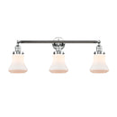 Bellmont Bath Vanity Light shown in the Polished Chrome finish with a Matte White shade