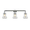 Bellmont Bath Vanity Light shown in the Polished Chrome finish with a Clear shade