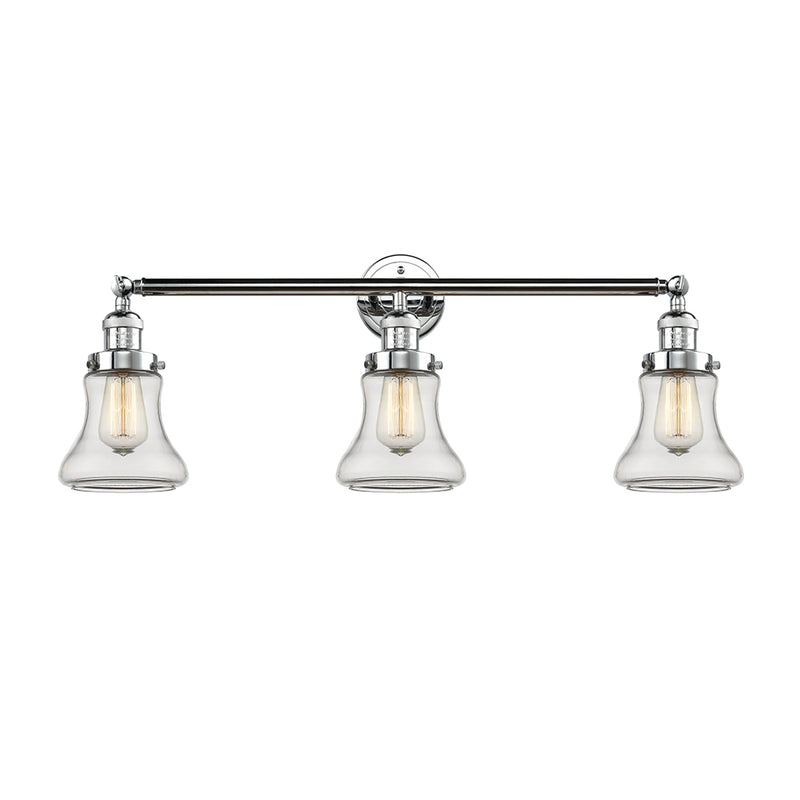 Bellmont Bath Vanity Light shown in the Polished Chrome finish with a Clear shade