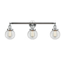 Beacon Bath Vanity Light shown in the Polished Chrome finish with a Clear shade