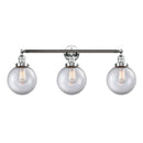 Beacon Bath Vanity Light shown in the Polished Chrome finish with a Clear shade