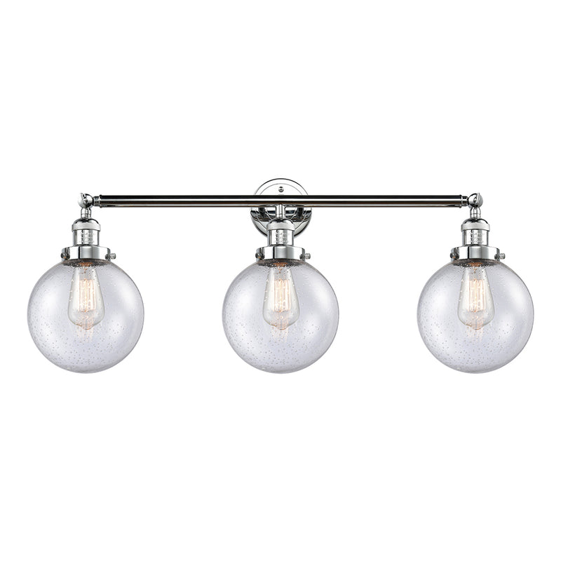 Beacon Bath Vanity Light shown in the Polished Chrome finish with a Seedy shade