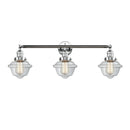 Oxford Bath Vanity Light shown in the Polished Chrome finish with a Clear shade