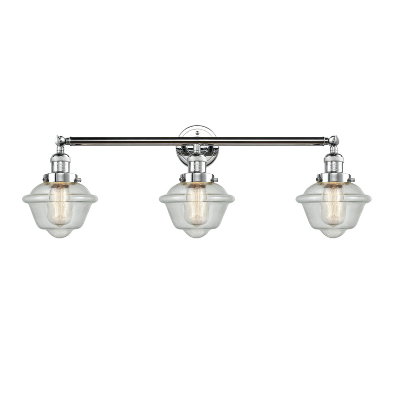 Oxford Bath Vanity Light shown in the Polished Chrome finish with a Seedy shade