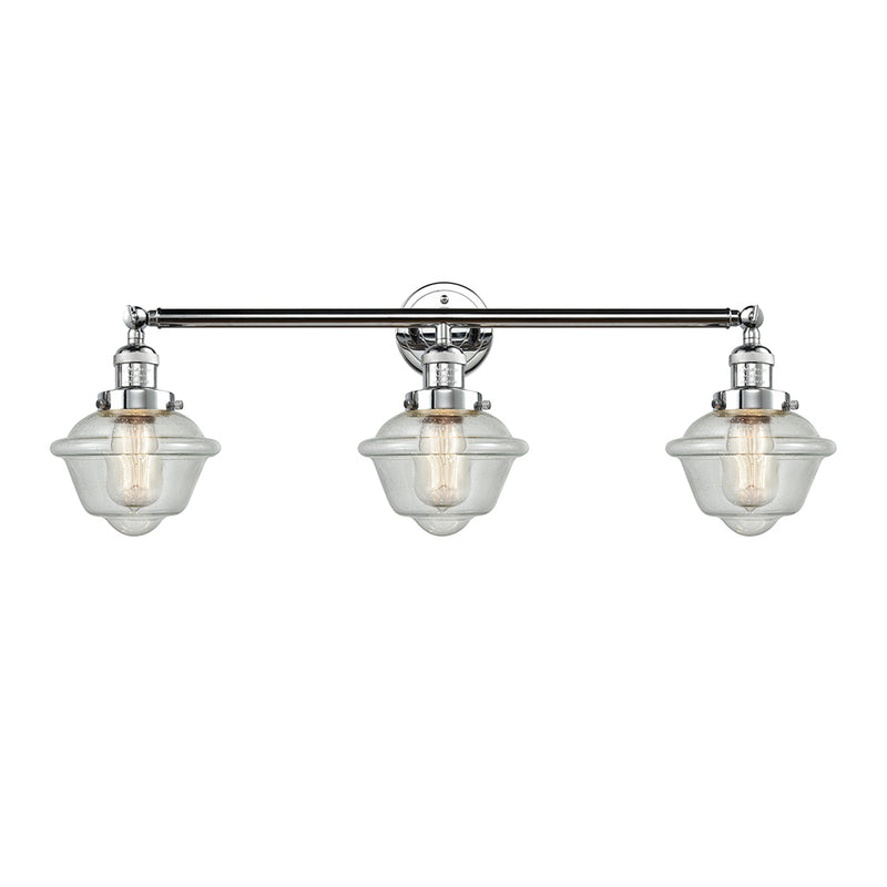 Oxford Bath Vanity Light shown in the Polished Chrome finish with a Seedy shade