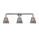 Cone Bath Vanity Light shown in the Polished Chrome finish with a Plated Smoke shade