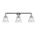 Cone Bath Vanity Light shown in the Polished Chrome finish with a Seedy shade