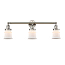 Canton Bath Vanity Light shown in the Polished Nickel finish with a Matte White shade