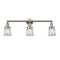 Canton Bath Vanity Light shown in the Polished Nickel finish with a Clear shade