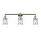 Canton Bath Vanity Light shown in the Polished Nickel finish with a Seedy shade