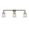 Canton Bath Vanity Light shown in the Polished Nickel finish with a Seedy shade