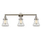 Bellmont Bath Vanity Light shown in the Polished Nickel finish with a Clear shade