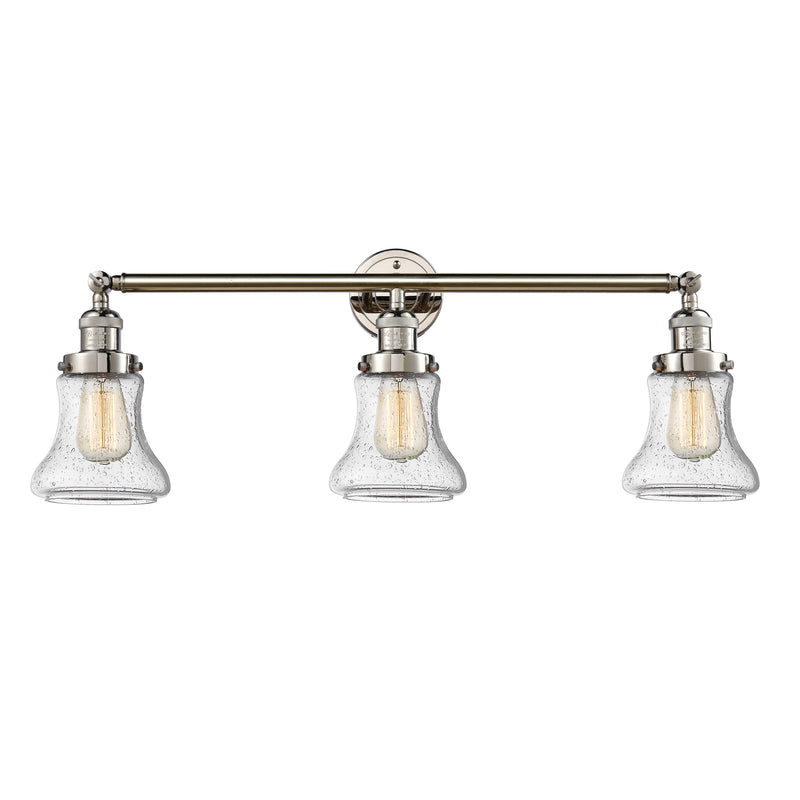 Bellmont Bath Vanity Light shown in the Polished Nickel finish with a Seedy shade