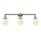 Beacon Bath Vanity Light shown in the Polished Nickel finish with a Matte White shade