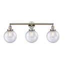 Beacon Bath Vanity Light shown in the Polished Nickel finish with a Seedy shade