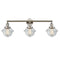 Oxford Bath Vanity Light shown in the Polished Nickel finish with a Clear shade