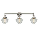 Oxford Bath Vanity Light shown in the Polished Nickel finish with a Seedy shade