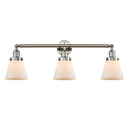 Cone Bath Vanity Light shown in the Polished Nickel finish with a Matte White shade