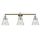 Cone Bath Vanity Light shown in the Polished Nickel finish with a Clear shade