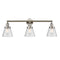 Cone Bath Vanity Light shown in the Polished Nickel finish with a Seedy shade