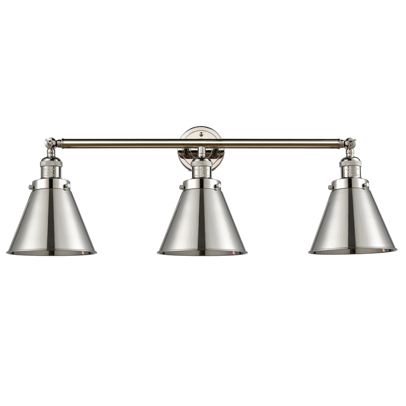 Appalachian Bath Vanity Light shown in the Polished Nickel finish with a Polished Nickel shade