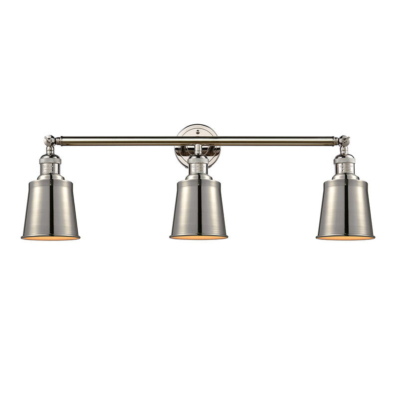 Addison Bath Vanity Light shown in the Polished Nickel finish with a Polished Nickel shade