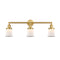 Canton Bath Vanity Light shown in the Satin Gold finish with a Matte White shade