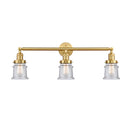 Canton Bath Vanity Light shown in the Satin Gold finish with a Seedy shade