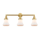 Bellmont Bath Vanity Light shown in the Satin Gold finish with a Matte White shade