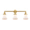 Bellmont Bath Vanity Light shown in the Satin Gold finish with a Matte White shade