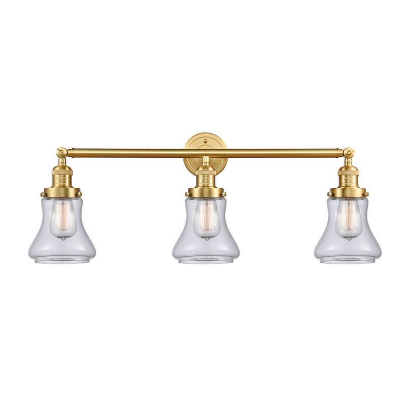 Bellmont Bath Vanity Light shown in the Satin Gold finish with a Clear shade