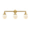 Beacon Bath Vanity Light shown in the Satin Gold finish with a Matte White shade