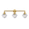 Oxford Bath Vanity Light shown in the Satin Gold finish with a Clear shade