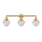 Oxford Bath Vanity Light shown in the Satin Gold finish with a Seedy shade