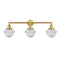 Oxford Bath Vanity Light shown in the Satin Gold finish with a Seedy shade