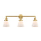 Cone Bath Vanity Light shown in the Satin Gold finish with a Matte White shade