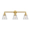 Cone Bath Vanity Light shown in the Satin Gold finish with a Clear shade