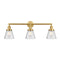 Cone Bath Vanity Light shown in the Satin Gold finish with a Seedy shade