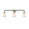 Canton Bath Vanity Light shown in the Brushed Satin Nickel finish with a Matte White shade