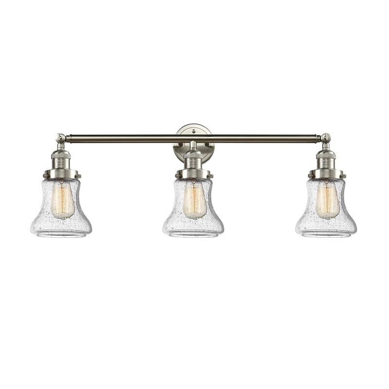 Bellmont Bath Vanity Light shown in the Brushed Satin Nickel finish with a Seedy shade