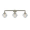 Oxford Bath Vanity Light shown in the Brushed Satin Nickel finish with a Clear shade