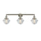 Oxford Bath Vanity Light shown in the Brushed Satin Nickel finish with a Clear shade